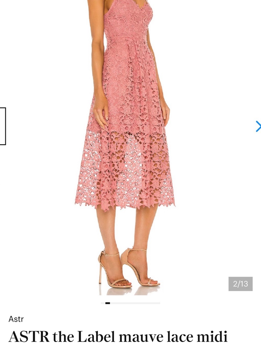 Astr Rose Lace Midi Slip Dress